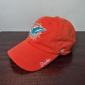 Miami Dolphins NFL '47 Brand Clean Up Hat Cap Womens Orange Adjustable Strapback
